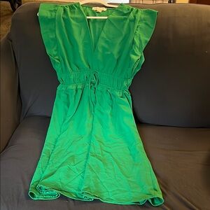 Monteau Green Sleeveless Flutter Sundress